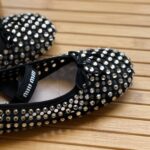 Miu Miu Crystal leather ballet flats