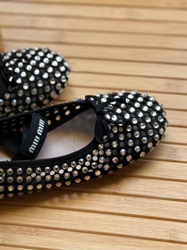 Miu Miu Crystal leather ballet flats