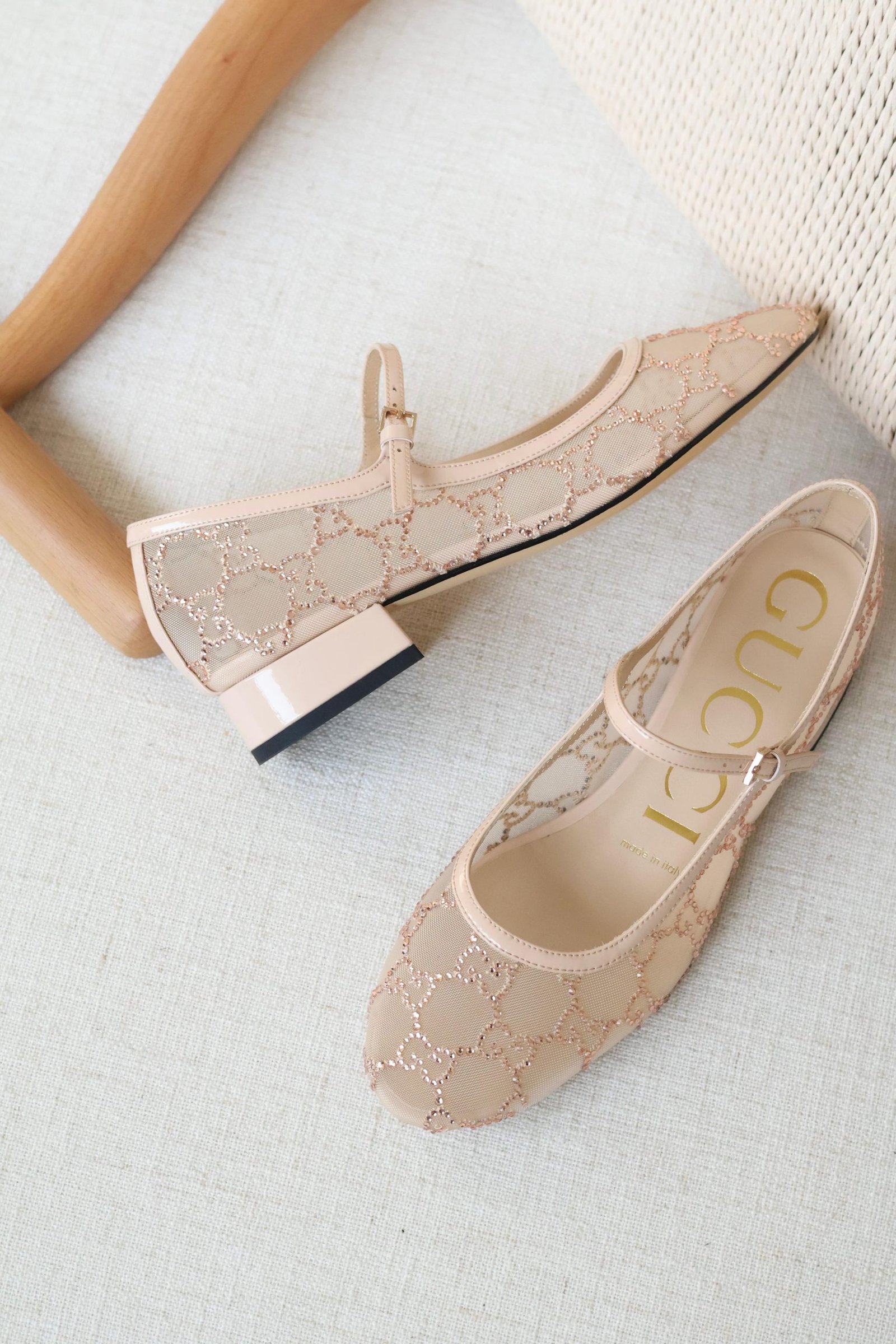 Gucci GG crystal ballet flat