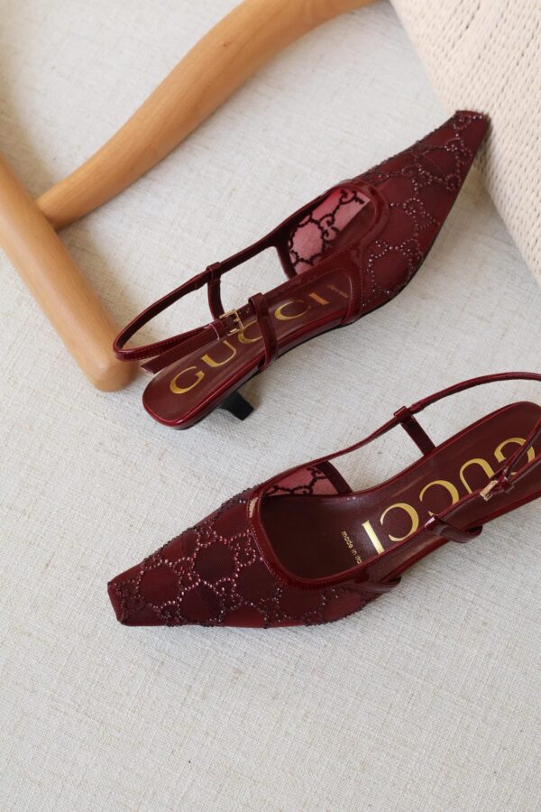 Gucci GG crystal slingback pump