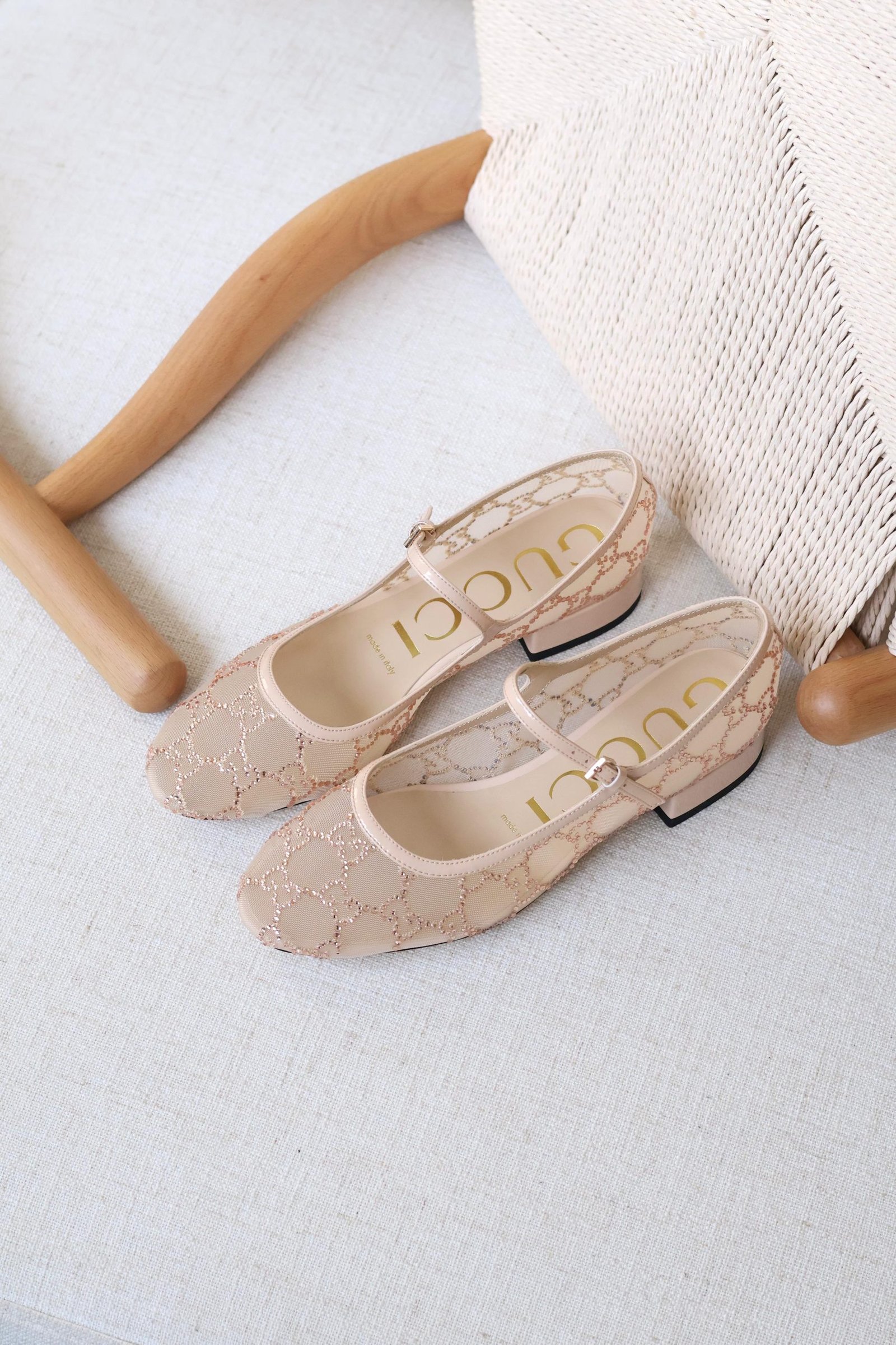Gucci GG crystal ballet flat