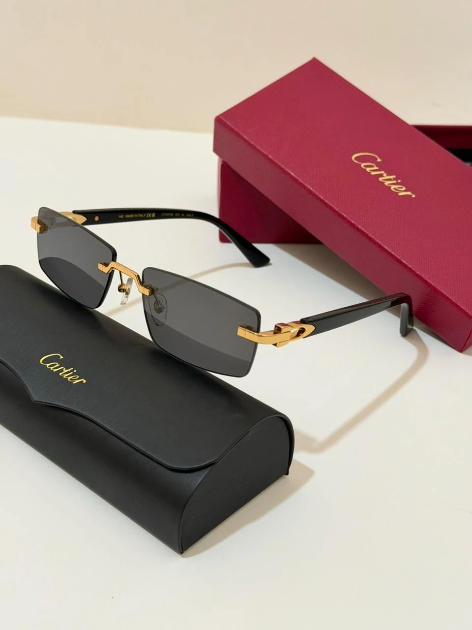 Bold Rectangular Frame Sunglasses in Black - Women's Sunglasses Dubai