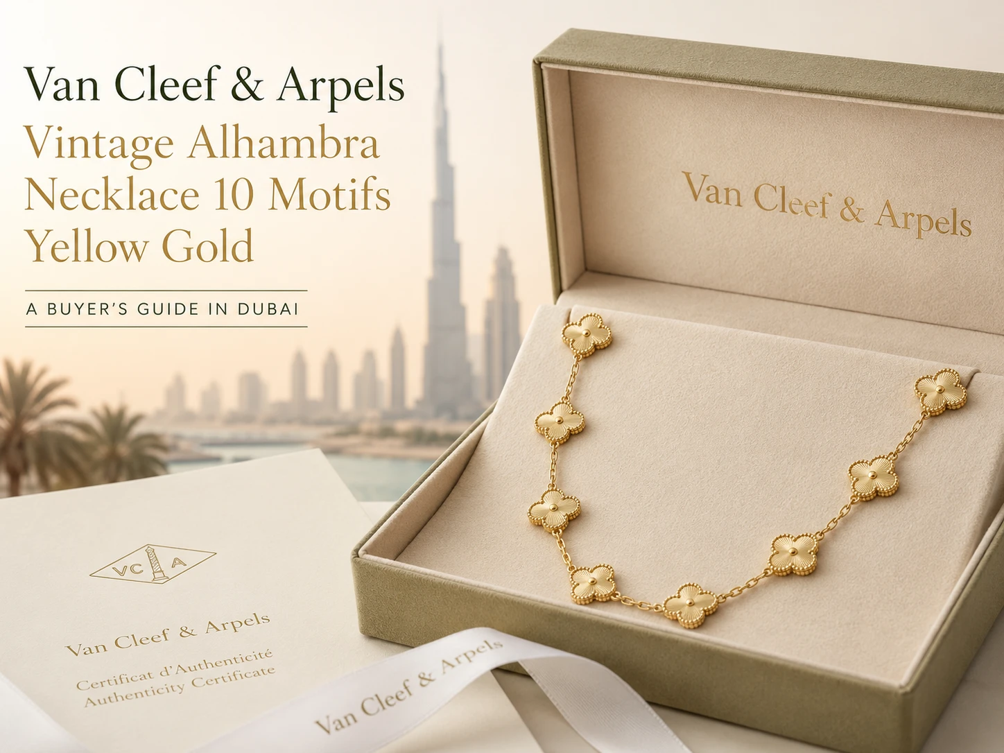 Van Cleef & Arpels Vintage Alhambra Necklace 10 Motifs Yellow Gold: A Buyer’s Guide in Dubai